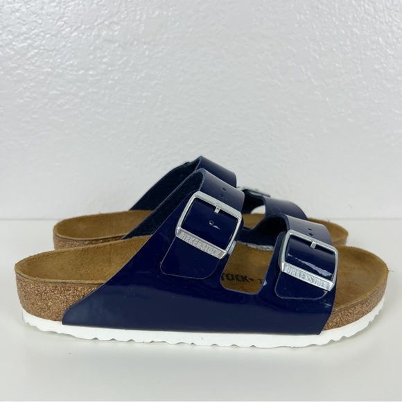 Birkenstock Shoes - New Birkenstock Arizona Blue Blue Patent Leather Sandals Womens 39 US 8-8.5